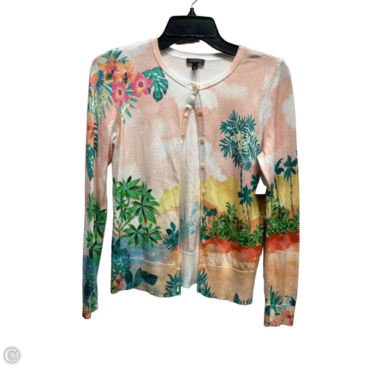 Sweater Cardigan By Talbots In Green & Pink, Size: Sp