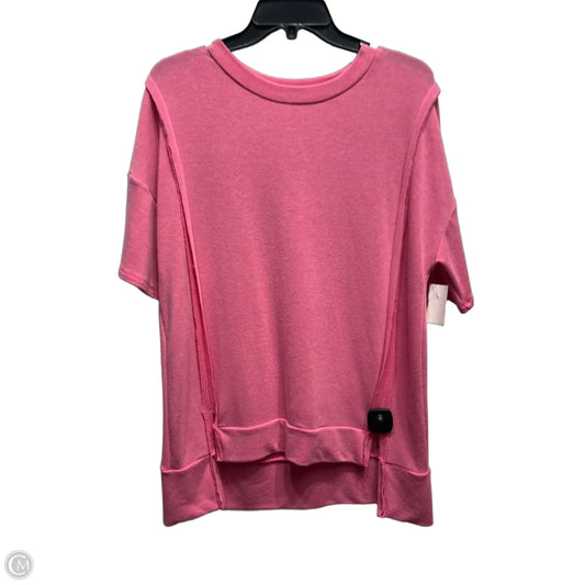 Top Short Sleeve By Haptics In Pink, Size: L