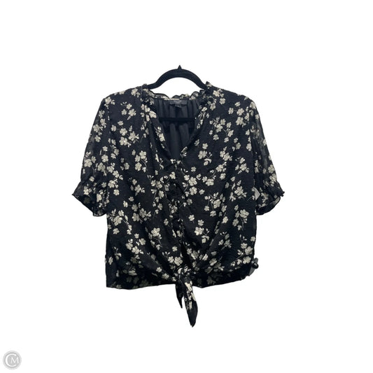 Top Short Sleeve By Clothes Mentor In Black & White, Size: L