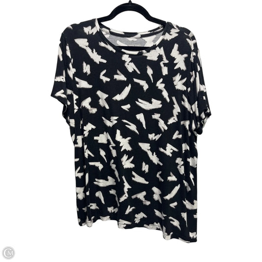 Top Short Sleeve Basic By Nine West Apparel In Black & White, Size: Xxl