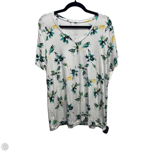 Top Short Sleeve Basic By Apt 9 In Green & White, Size: Xl