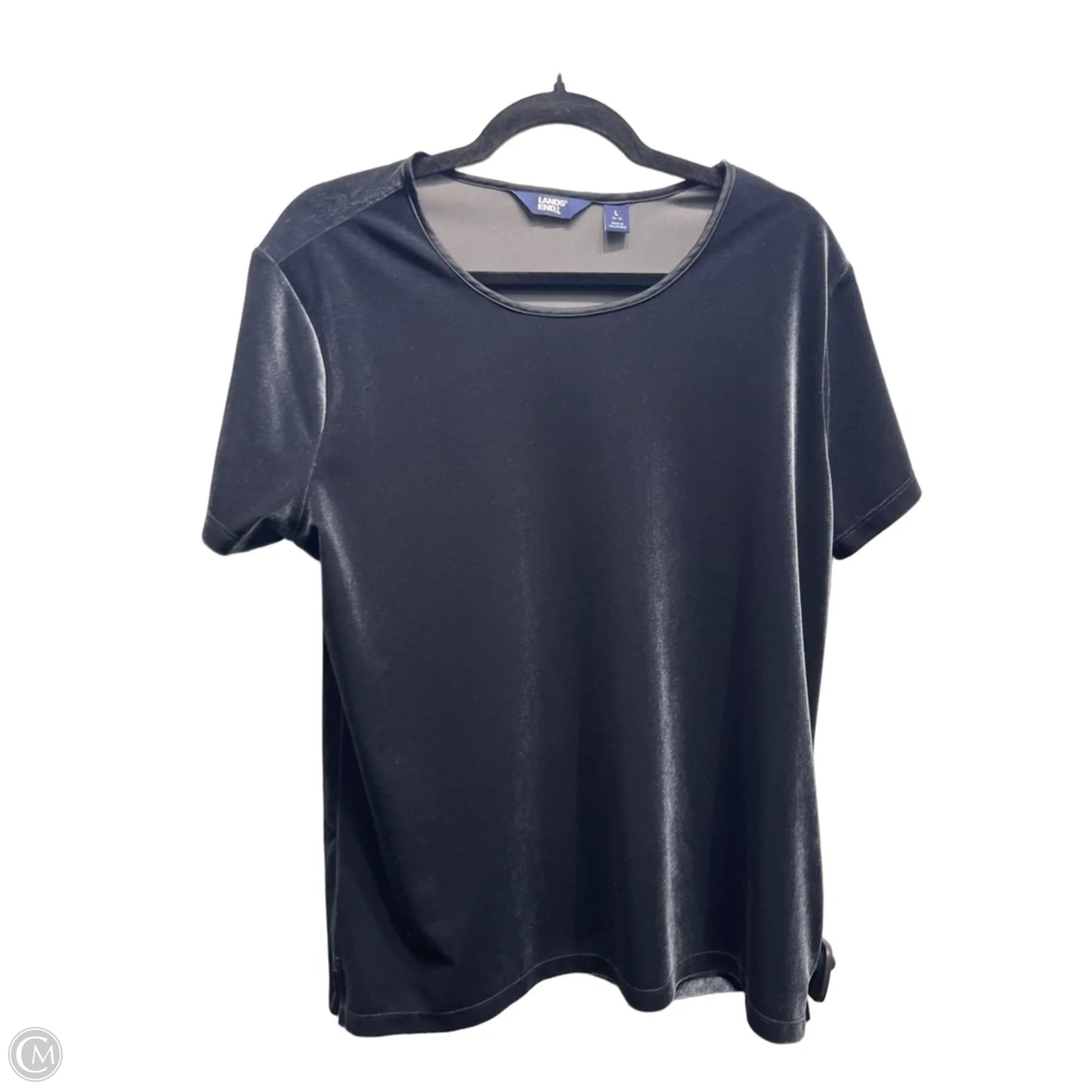 Top Short Sleeve By Lands End In Grey, Size: L