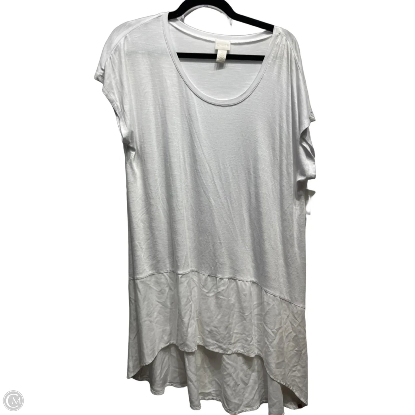 Top Short Sleeve By Chicos In White, Size: L