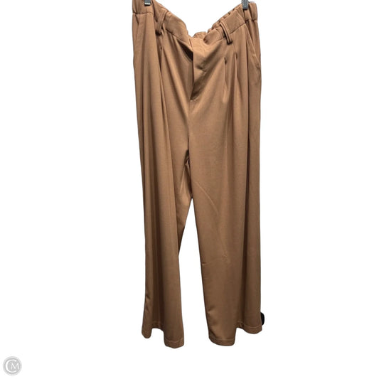 Pants Wide Leg By Shein In Brown, Size: 1x
