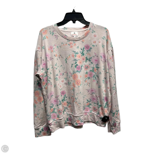 Sweatshirt Crewneck By Sundry In Pink & Purple, Size: L