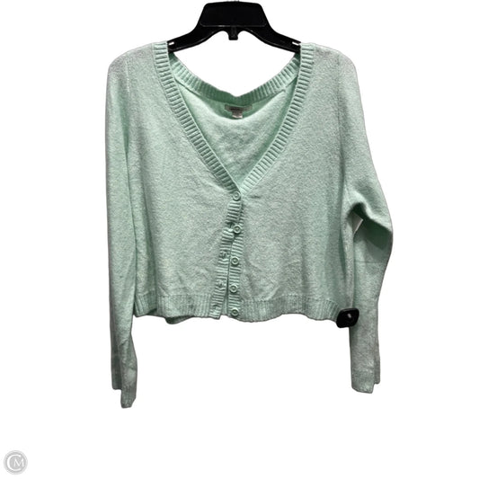 Sweater Cardigan By American Eagle In Green, Size: L