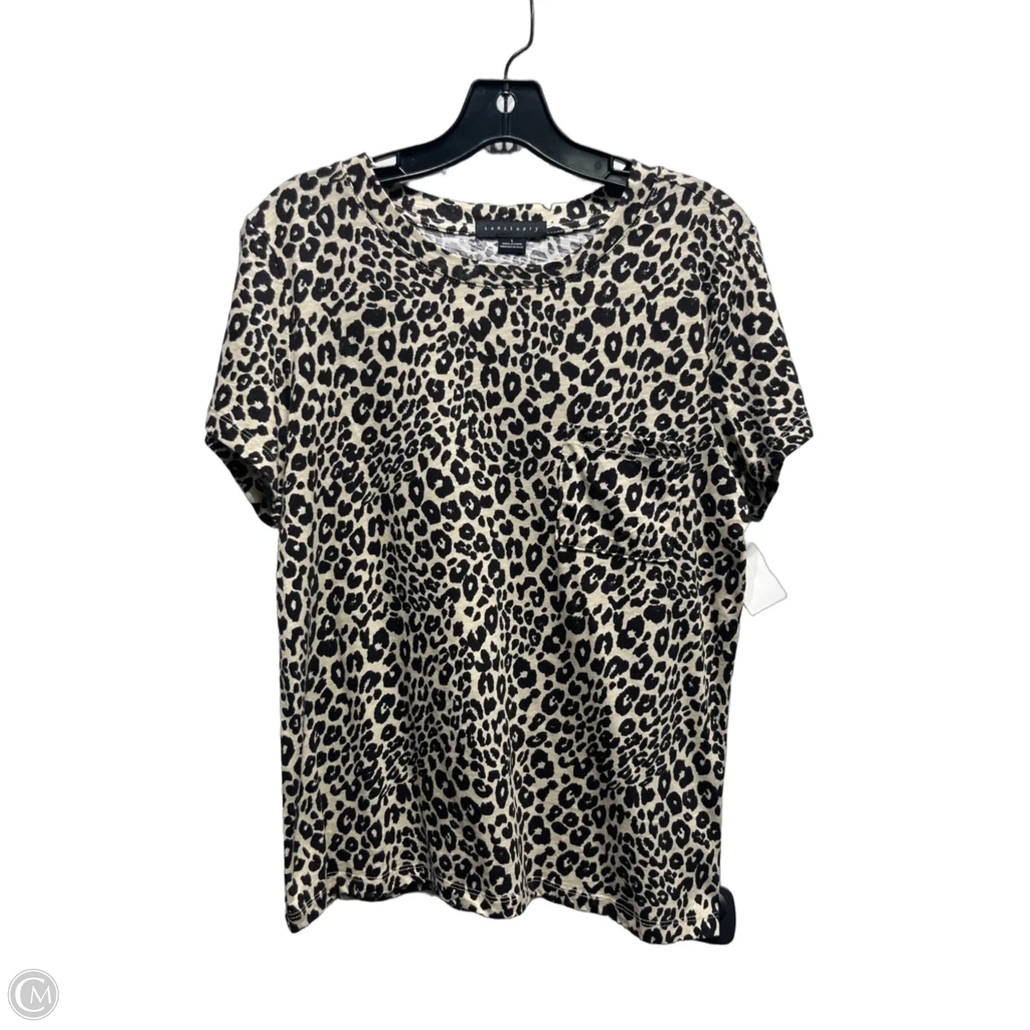 Top Short Sleeve By Sanctuary In Black & Cream, Size: L