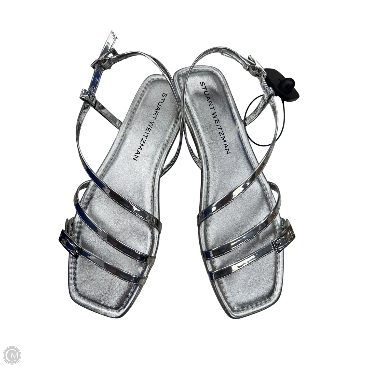 Sandals Designer By Stuart Weitzman In Silver, Size: 8