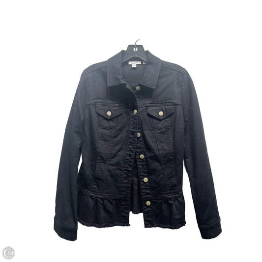 Jacket Denim By Chicos In Black, Size: S