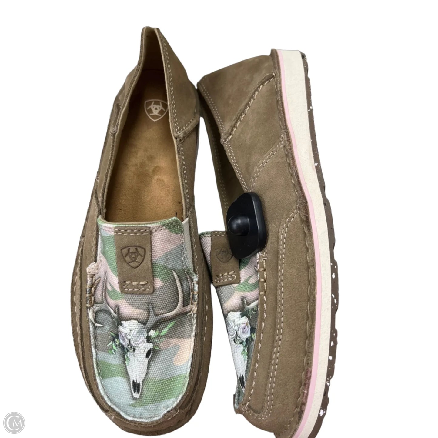 Shoes Flats By Ariat In Brown & Green, Size: 9