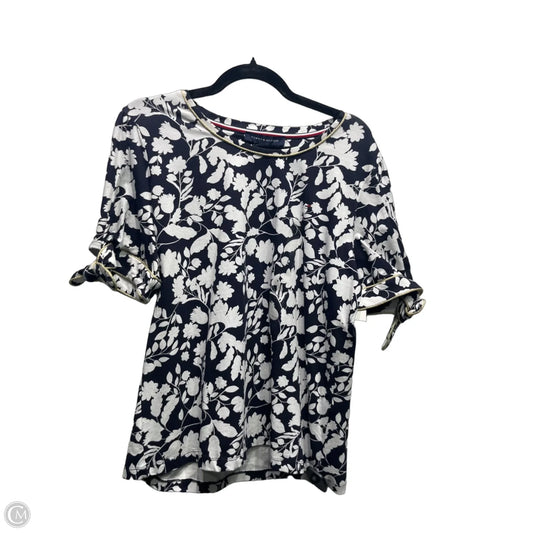 Top Short Sleeve By Tommy Hilfiger In Black & White, Size: L