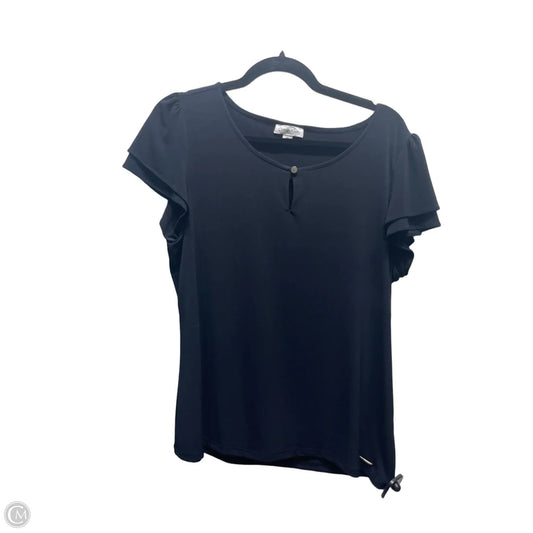 Top Short Sleeve By Calvin Klein In Black, Size: Xl