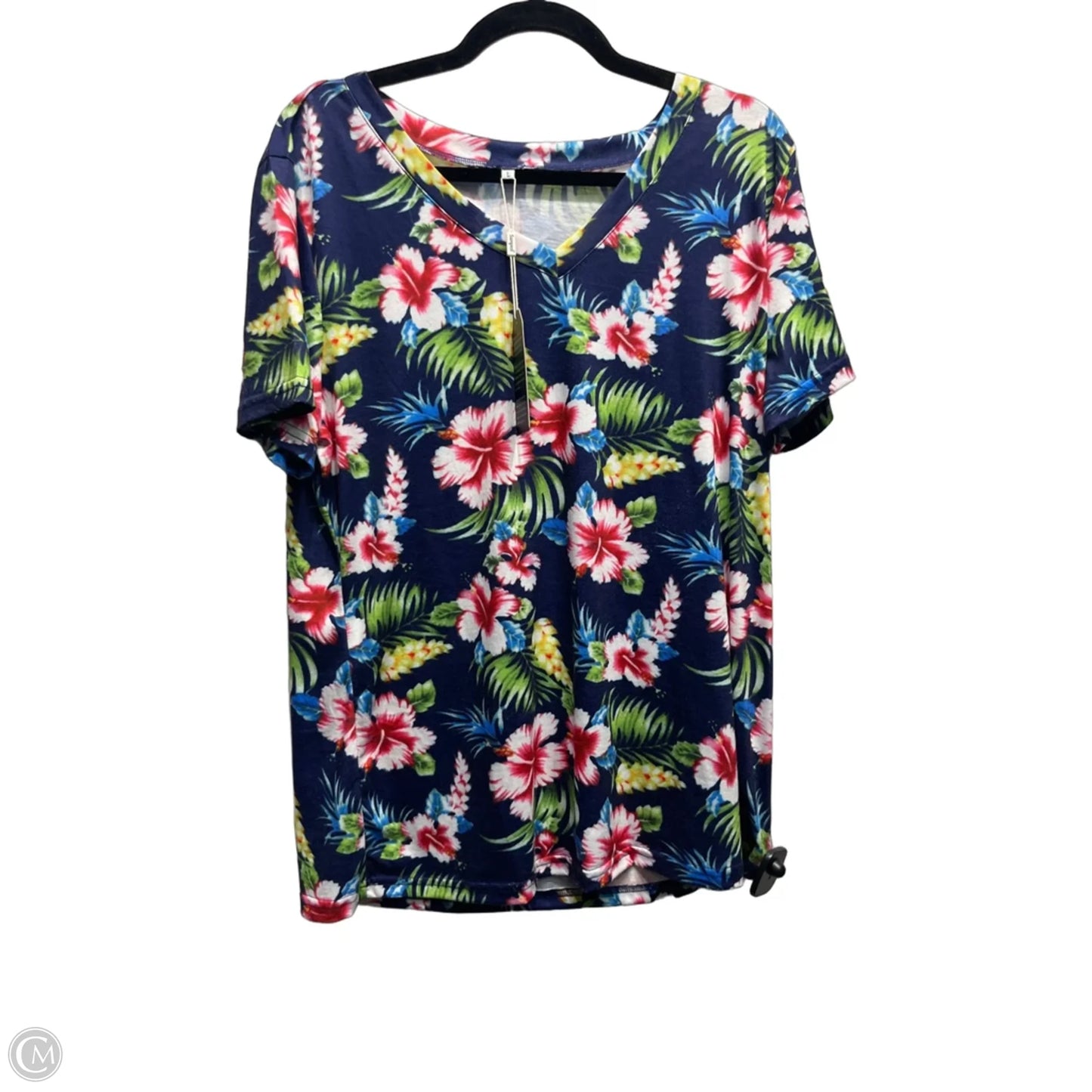 Top Short Sleeve By sampeel In Blue & Red, Size: L