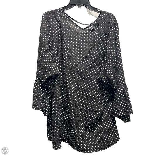 Top Short Sleeve By City Chic In Black & White, Size: Xxl