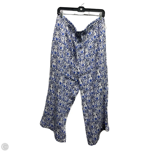 Pants Linen By Elie Tahari In Blue & White, Size: Xl
