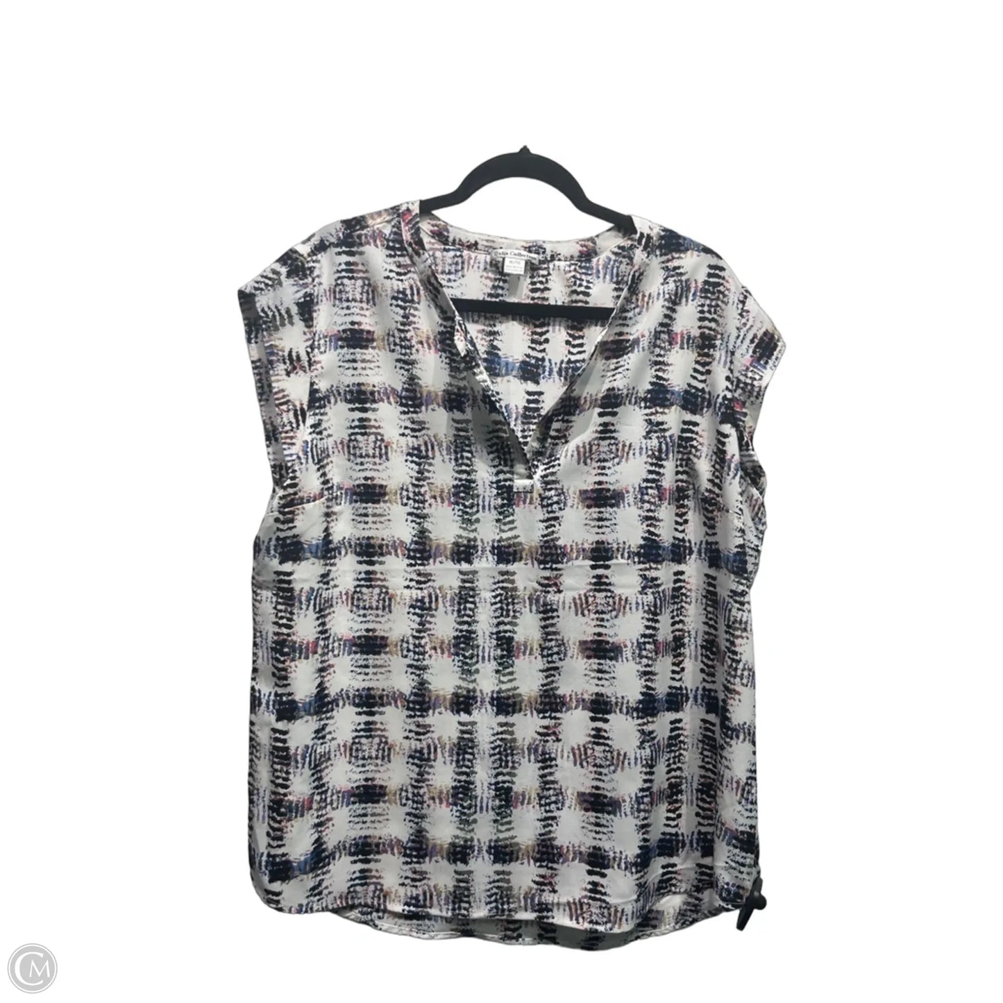 Top Short Sleeve By Dalia Collection In Black & Purple, Size: Xl