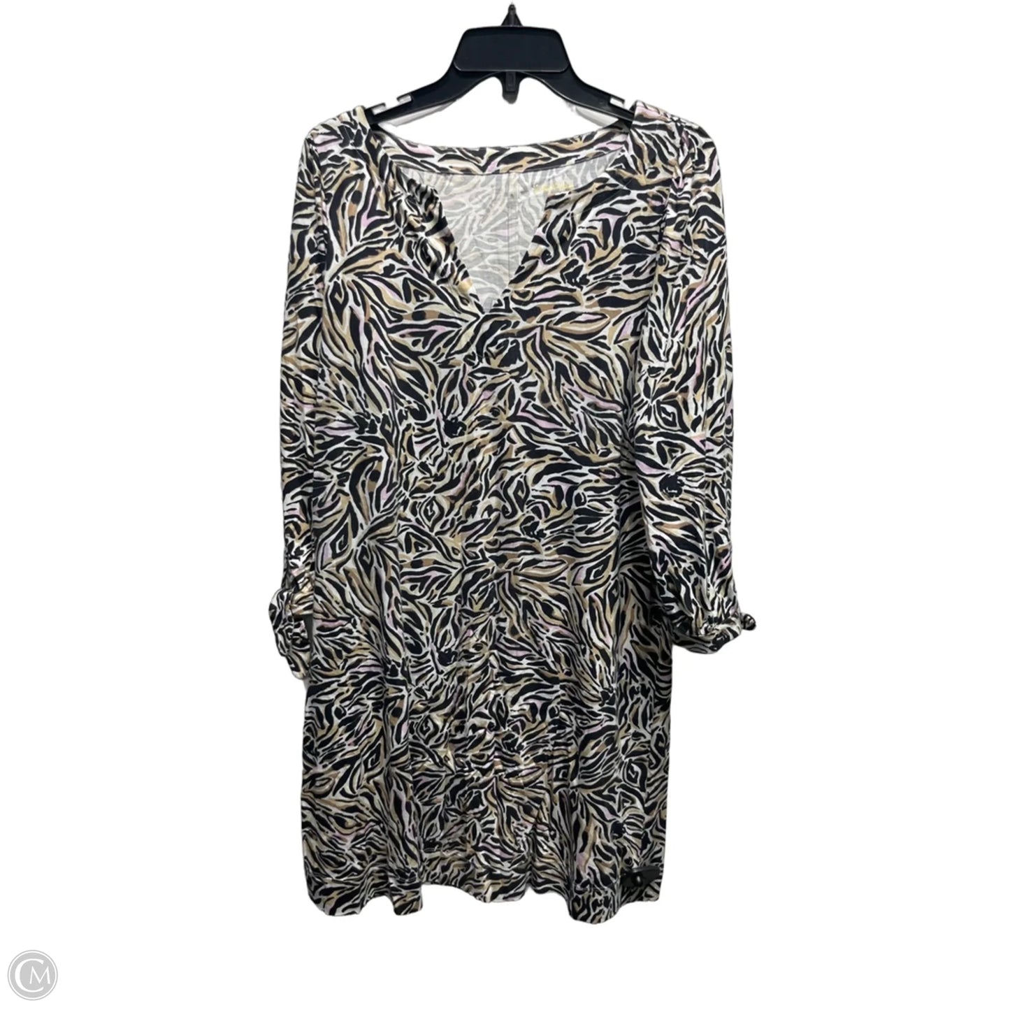 Dress Designer By Lilly Pulitzer In Black & Tan, Size: M