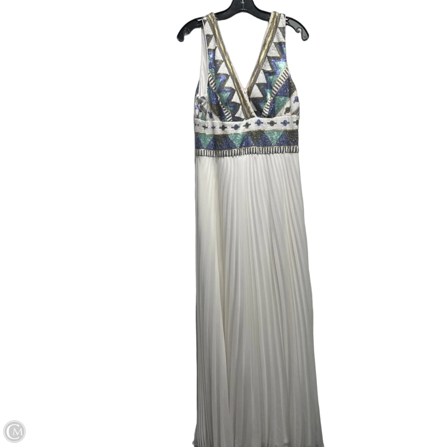 Dress Designer By Xscape In Blue & White, Size: 14