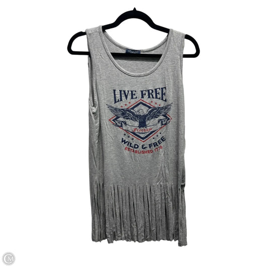 Top Sleeveless By Scarlett In Grey & Red, Size: S