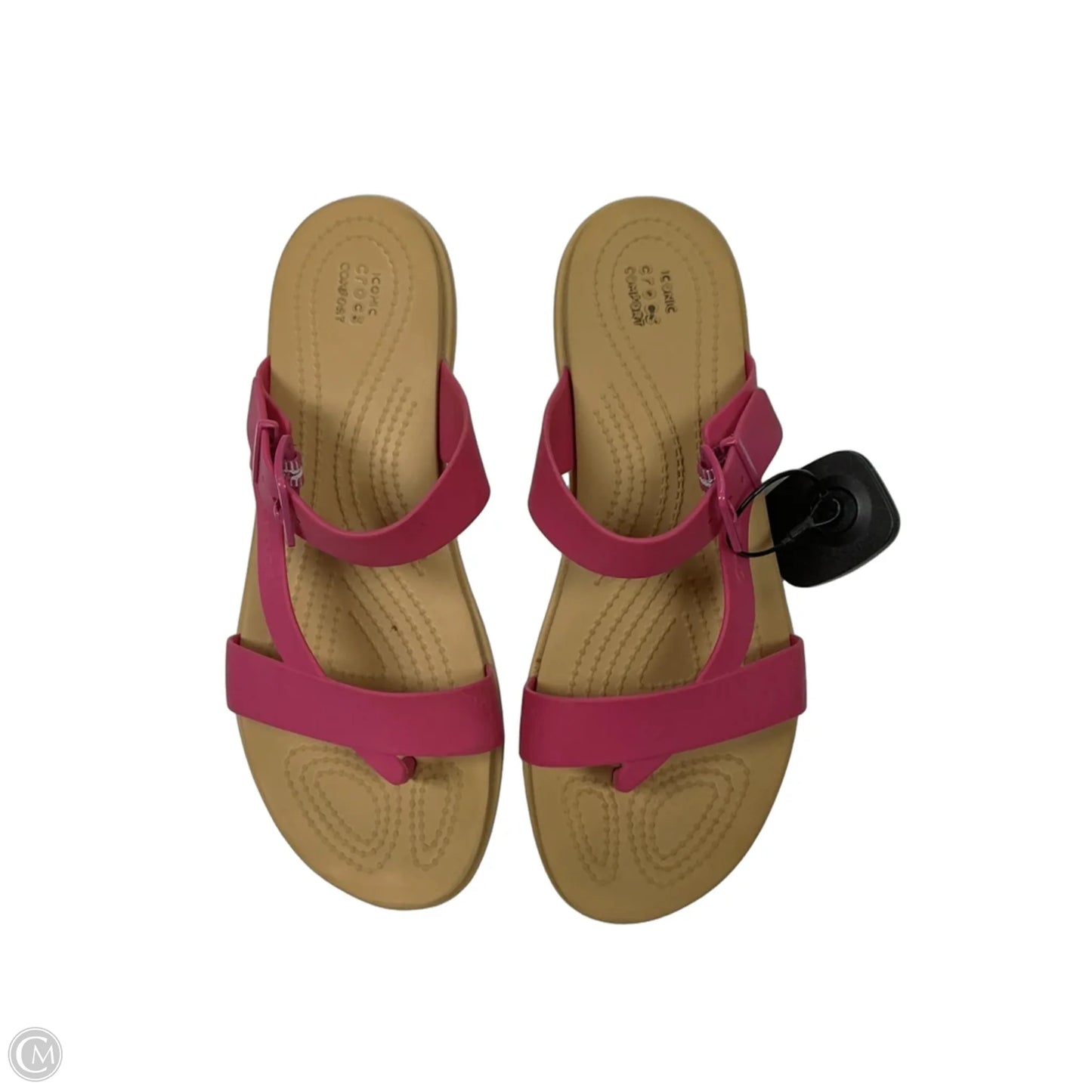 Sandals Flats By Crocs In Pink, Size: 9