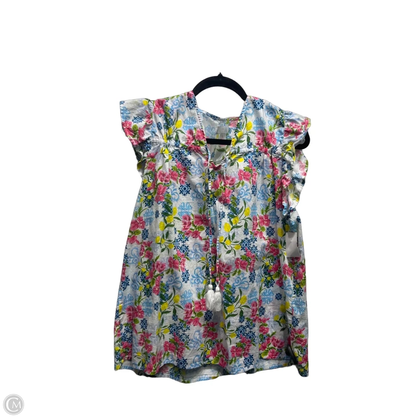 Top Short Sleeve By Stella Parker In Red & Yellow, Size: Xl