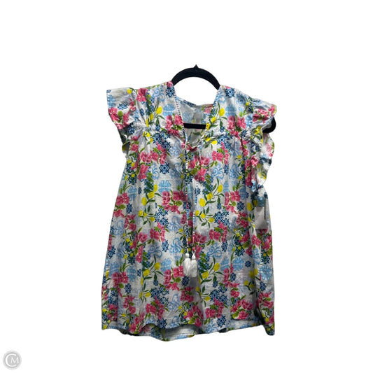 Top Short Sleeve By Stella Parker In Red & Yellow, Size: Xl