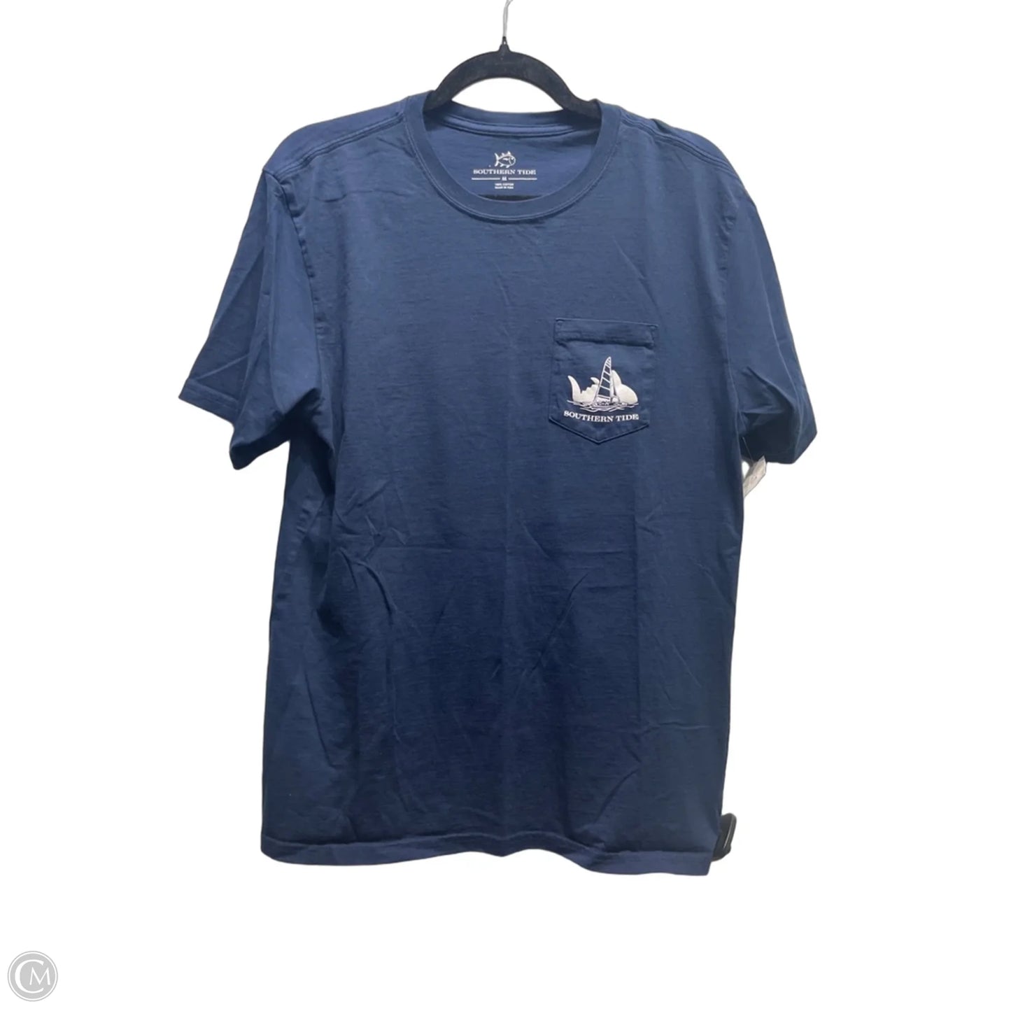 Top Short Sleeve Basic By Southern Tide In Blue & Orange, Size: M