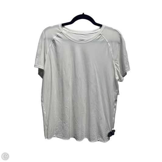 Athletic Top Short Sleeve By Lululemon In White, Size: M