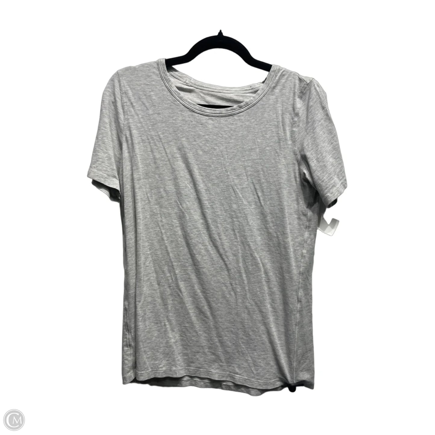Athletic Top Short Sleeve By Lululemon In Grey, Size: M