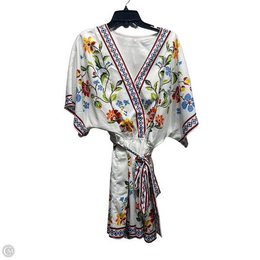 Romper By Clothes Mentor In Blue & White, Size: M