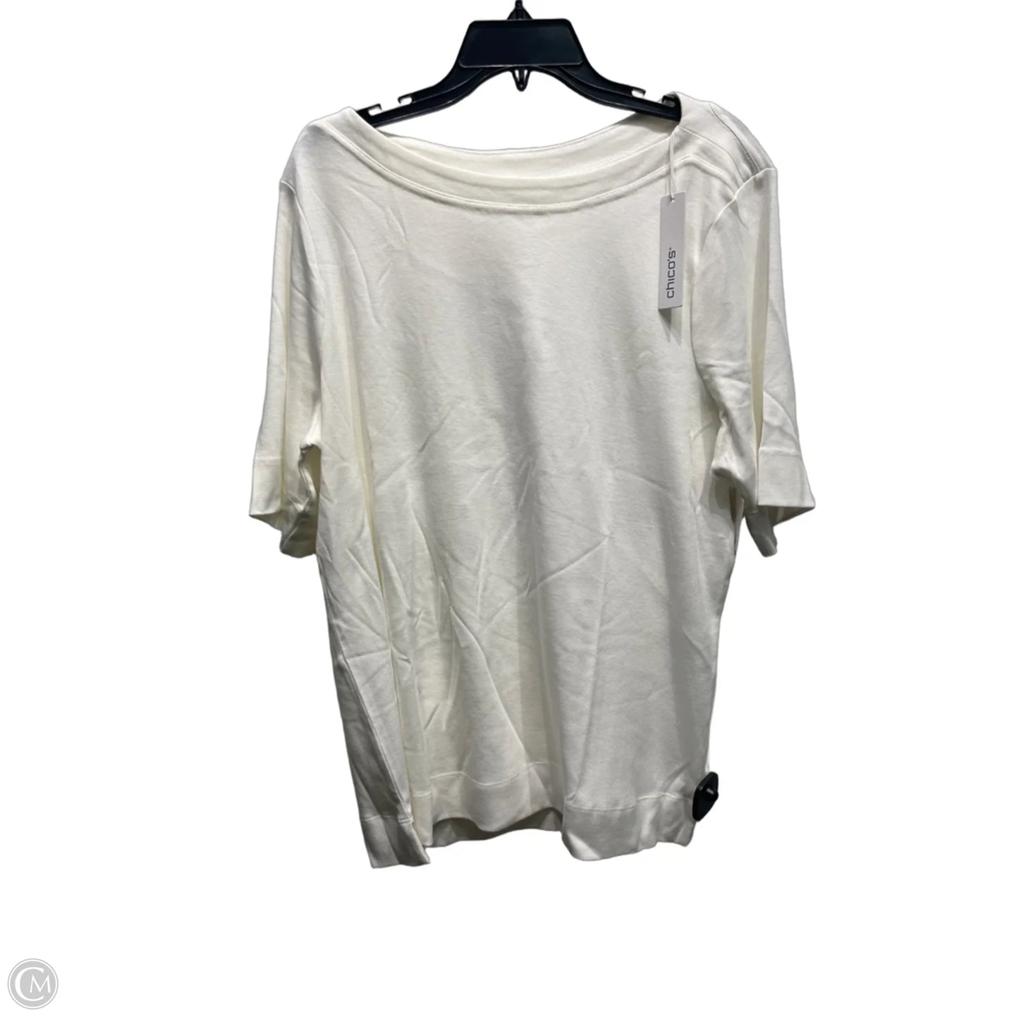 Top Short Sleeve By Chicos In White, Size: Xxl