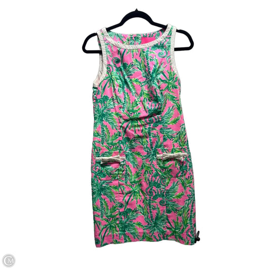 Dress Designer By Lilly Pulitzer In Green & Pink, Size: 4