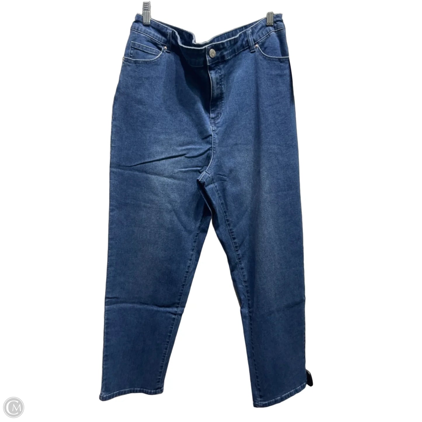 Jeans Straight By Dennis Basso Qvc In Blue Denim, Size: 1x