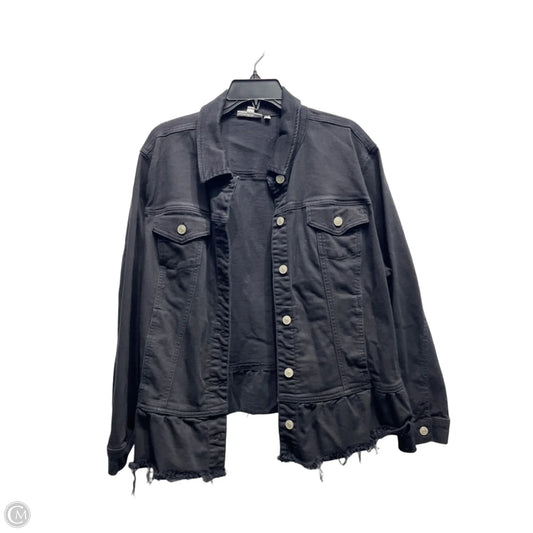 Jacket Denim By Chicos In Black Denim, Size: Xxl