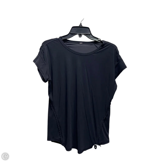 Athletic Top Short Sleeve By Lululemon In Black, Size: M