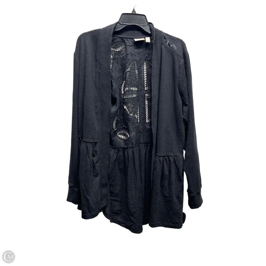 Sweater Cardigan By Logo In Black, Size: 1x