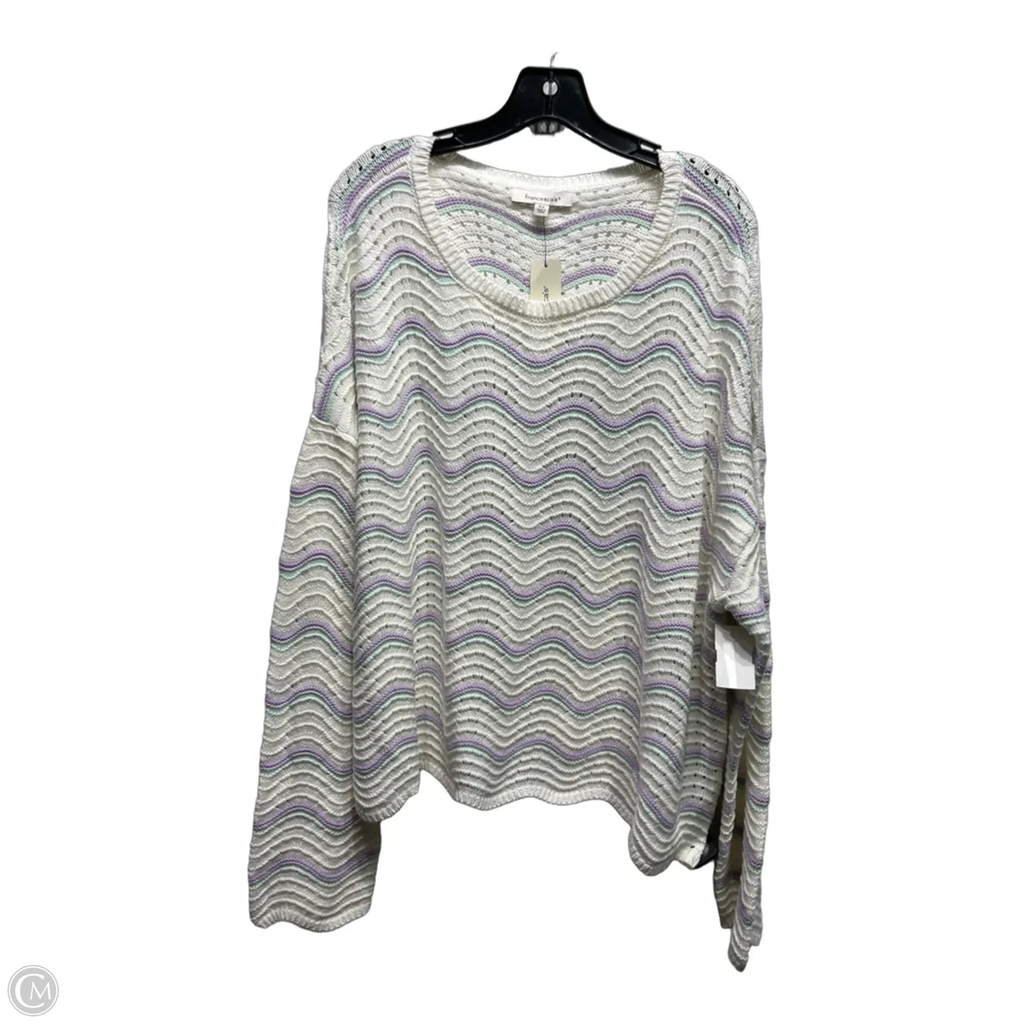 Sweater By Francesca’s In Purple & White, Size: Xl