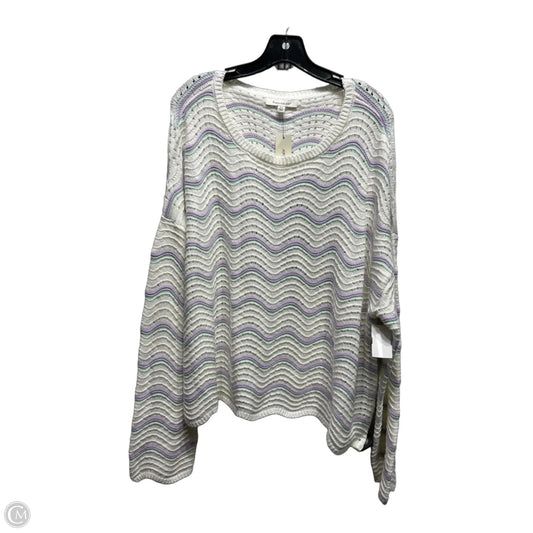 Sweater By Francesca’s In Purple & White, Size: Xl
