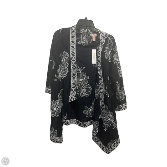 Cardigan By Chicos In Black & White, Size: M