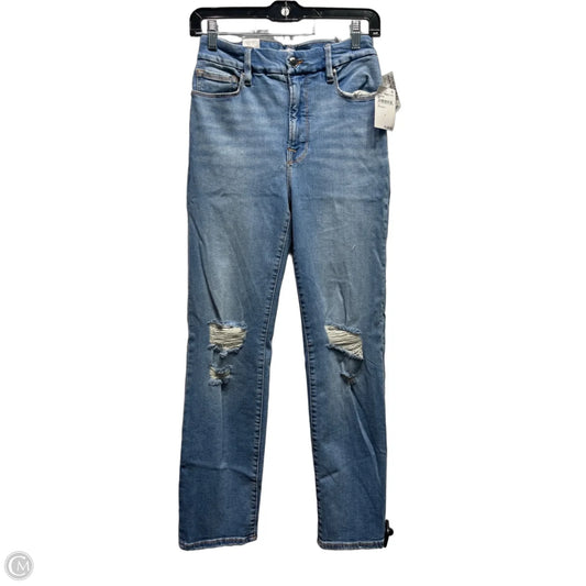 Jeans Straight By Good American In Blue Denim, Size: 4