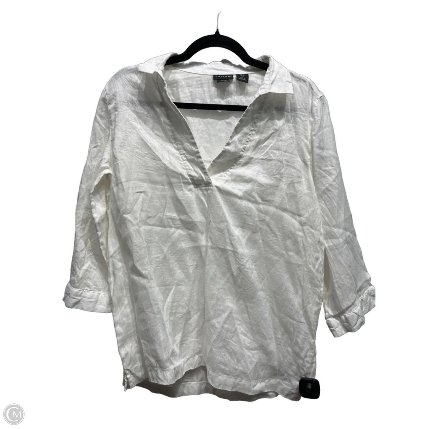 Top 3/4 Sleeve By Tahari In White, Size: S