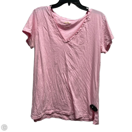 Top Short Sleeve Designer By Lilly Pulitzer In Pink, Size: L