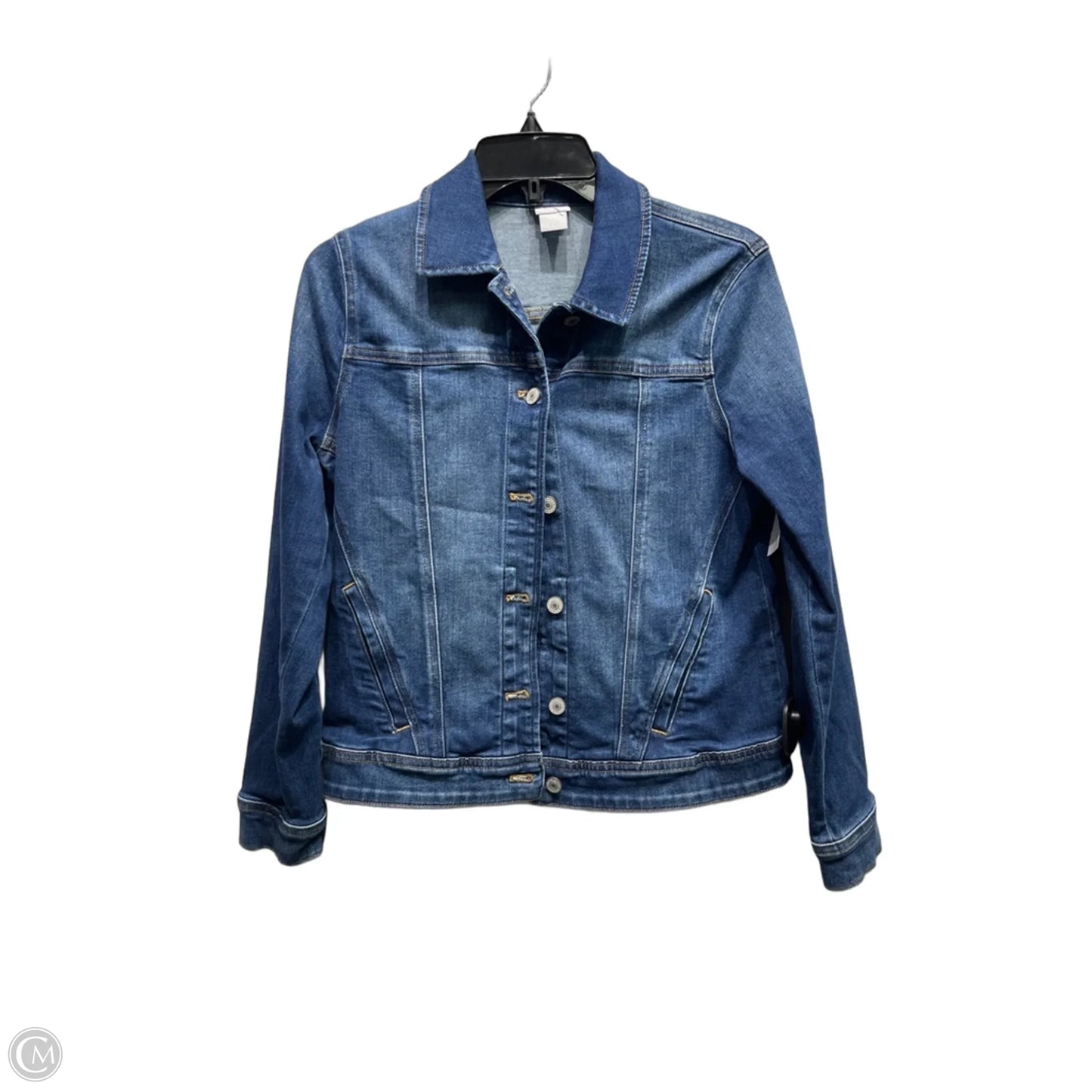 Jacket Denim By Chicos In Blue Denim, Size: S
