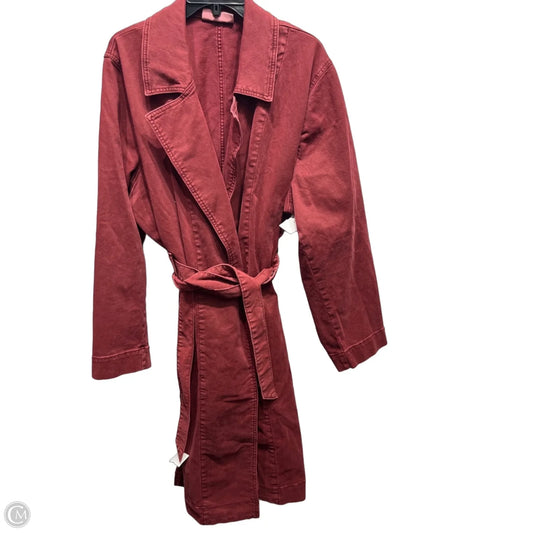 Coat Trench Coat By Lane Bryant In Red, Size: 24