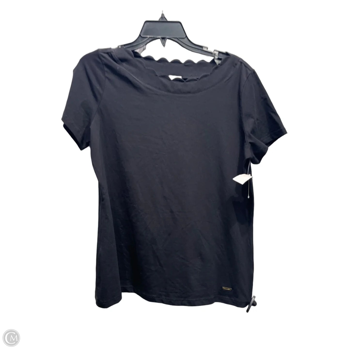 Top Short Sleeve By Anne Klein In Black, Size: L