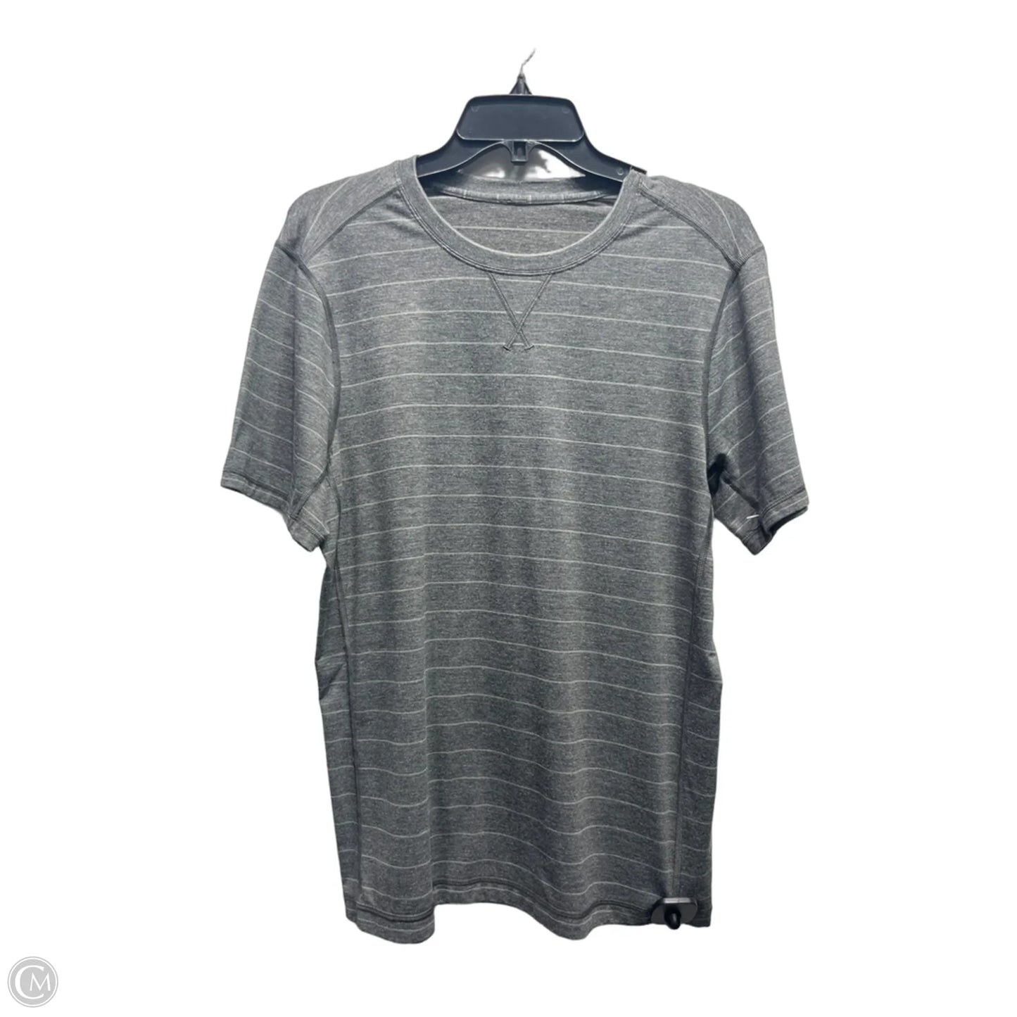 Athletic Top Short Sleeve By Lululemon In Grey, Size: L