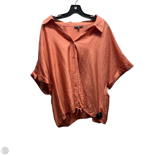 Top Short Sleeve By Adrianna Papell In Orange, Size: 1x
