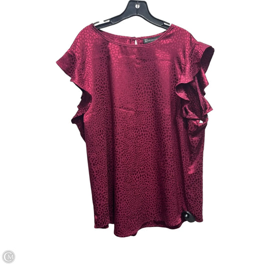 Top Short Sleeve By New York And Co In Red, Size: Xxl