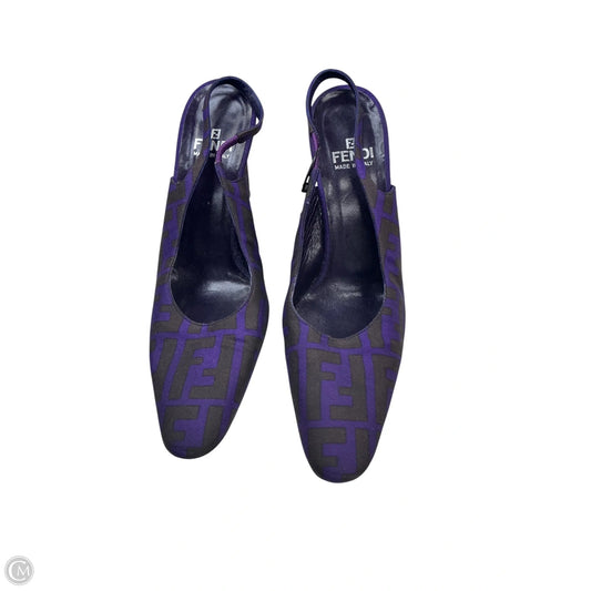 Shoes Luxury Designer By Fendi In Purple, Size: 8