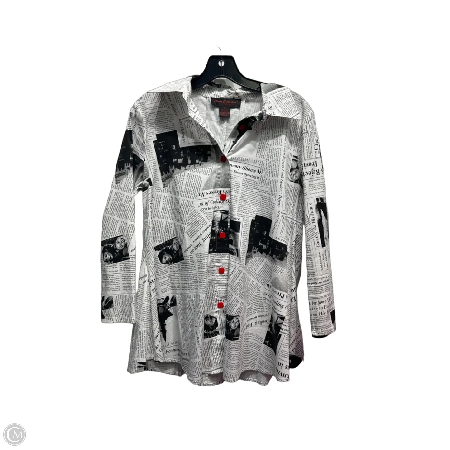 Top Long Sleeve By Clothes Mentor In Black & White, Size: S